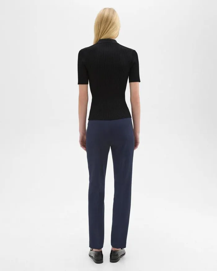 Pants Women Theory Treeca Full Length Pant In Admiral Crepe Nocturne Navy