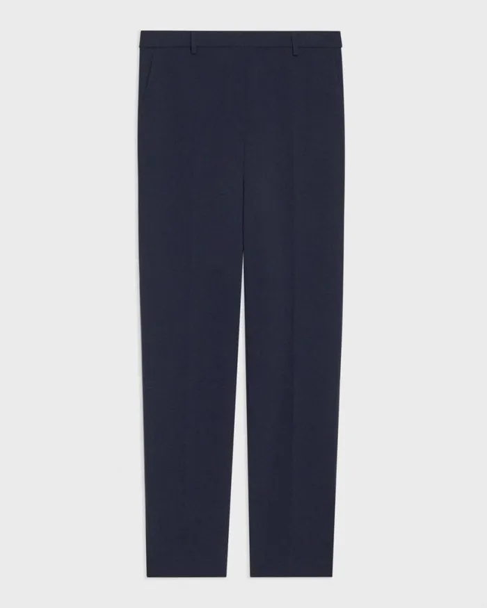 Pants Women Theory Treeca Full Length Pant In Admiral Crepe Nocturne Navy