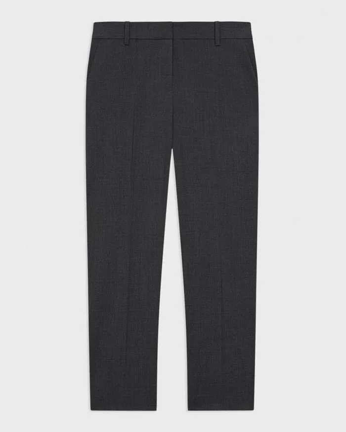 Pants Women Theory Treeca Pant In Good Wool Charcoal Melange