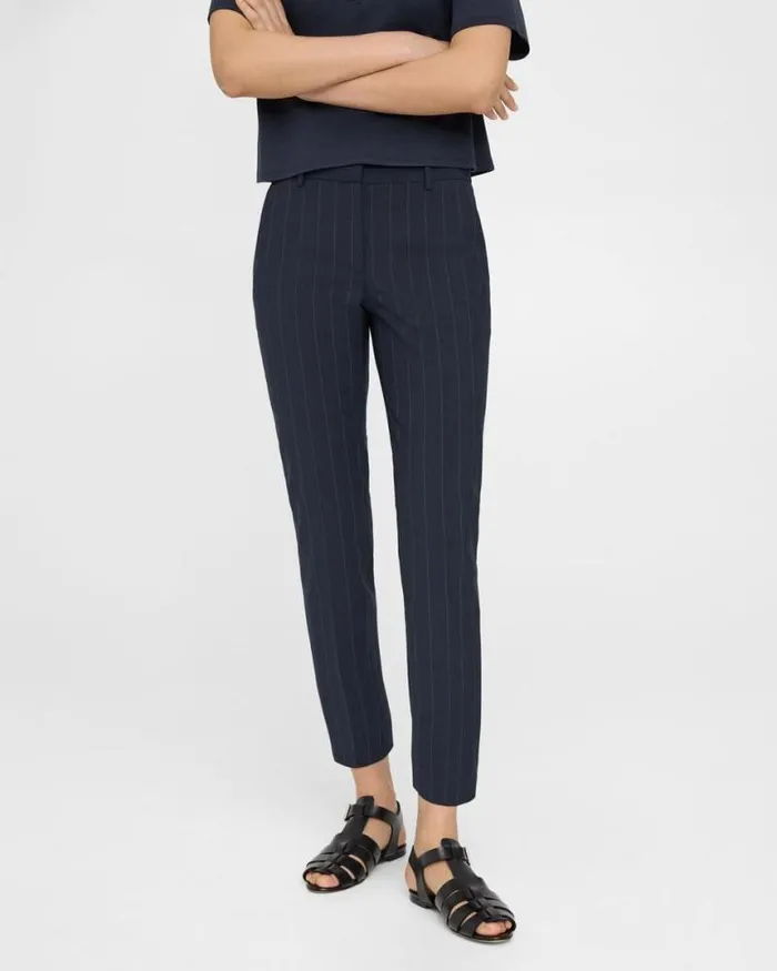Pants Women Theory Treeca Pant In Good Wool Deep Navy