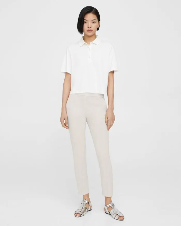 Pants Women Theory Treeca PullOn Pant In Good Linen Sand