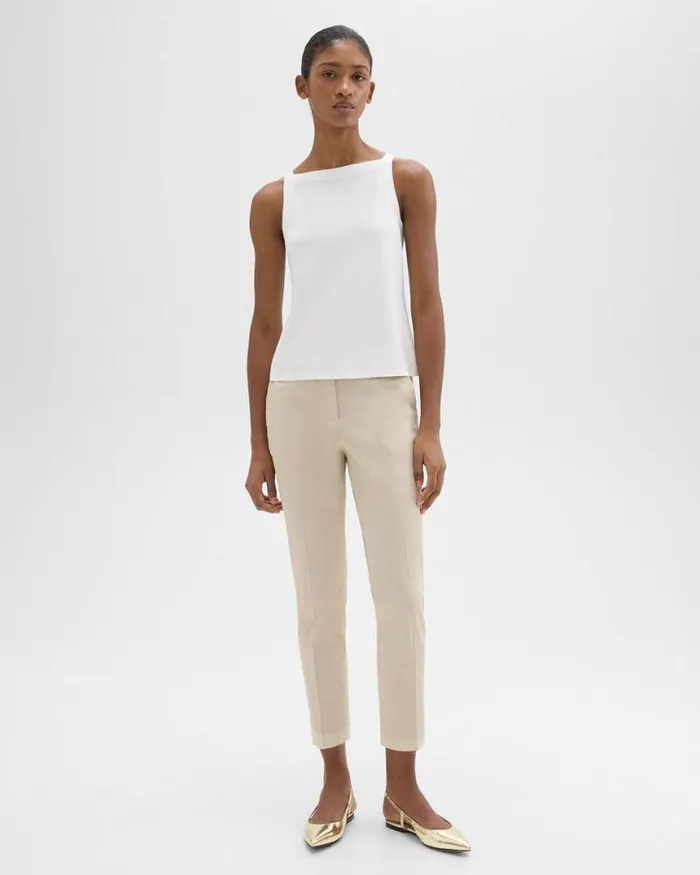 Pants Women Theory Treeca PullOn Pant In Good Linen Straw