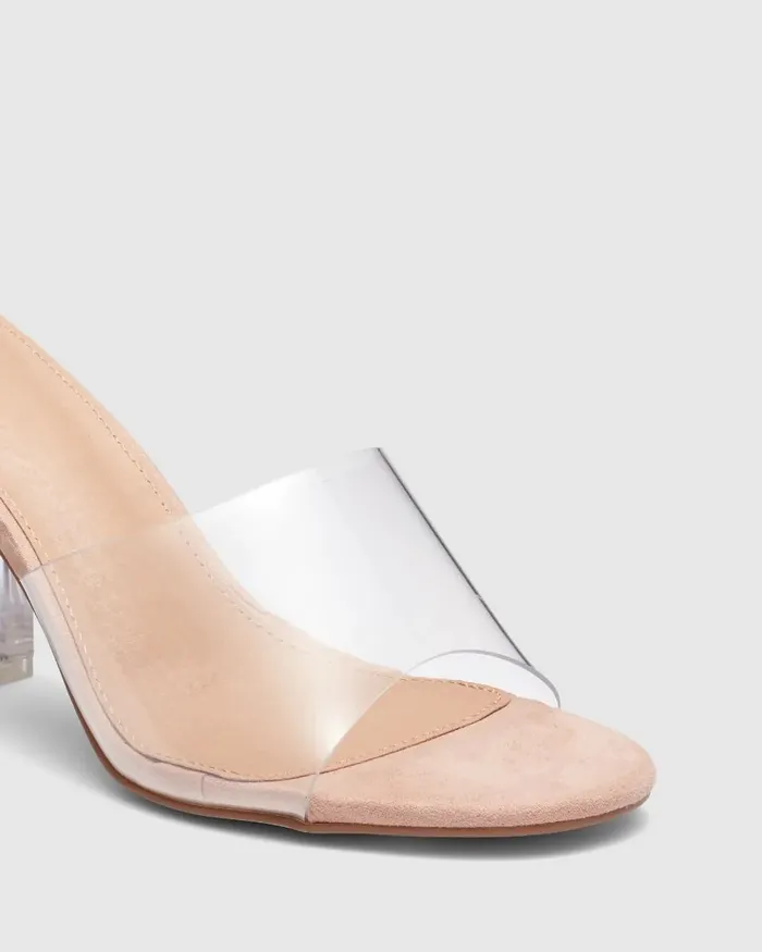 Party FERRAZ Clear Open Toe Heels NOVO Shoes Women