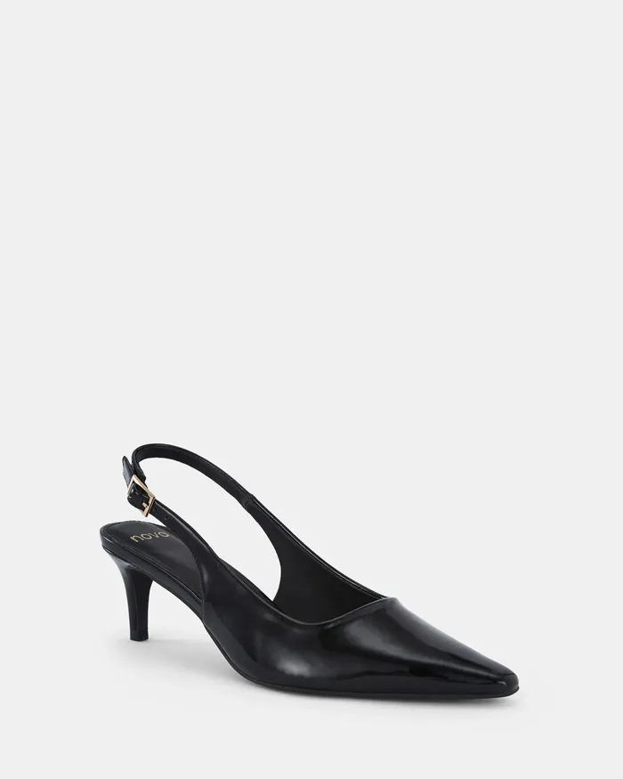 Party NOVO Shoes Women ILATIA Black Patent Low Heels