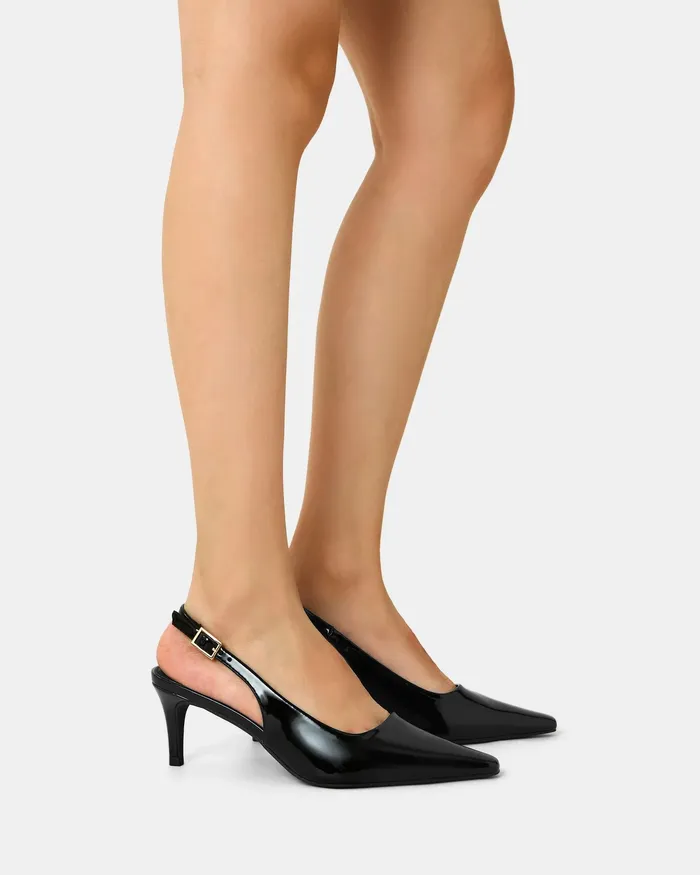 Party NOVO Shoes Women ILATIA Black Patent Low Heels