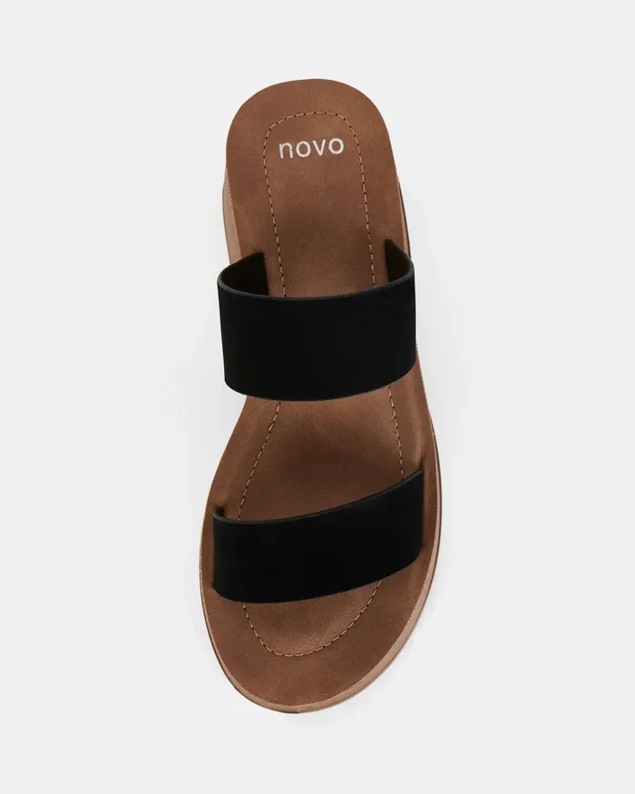 Party NOVO Shoes Women UGENTO BLACK Strappy Sandals