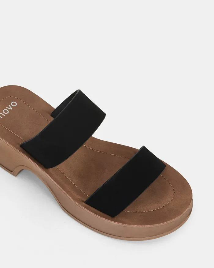 Party NOVO Shoes Women UGENTO BLACK Strappy Sandals