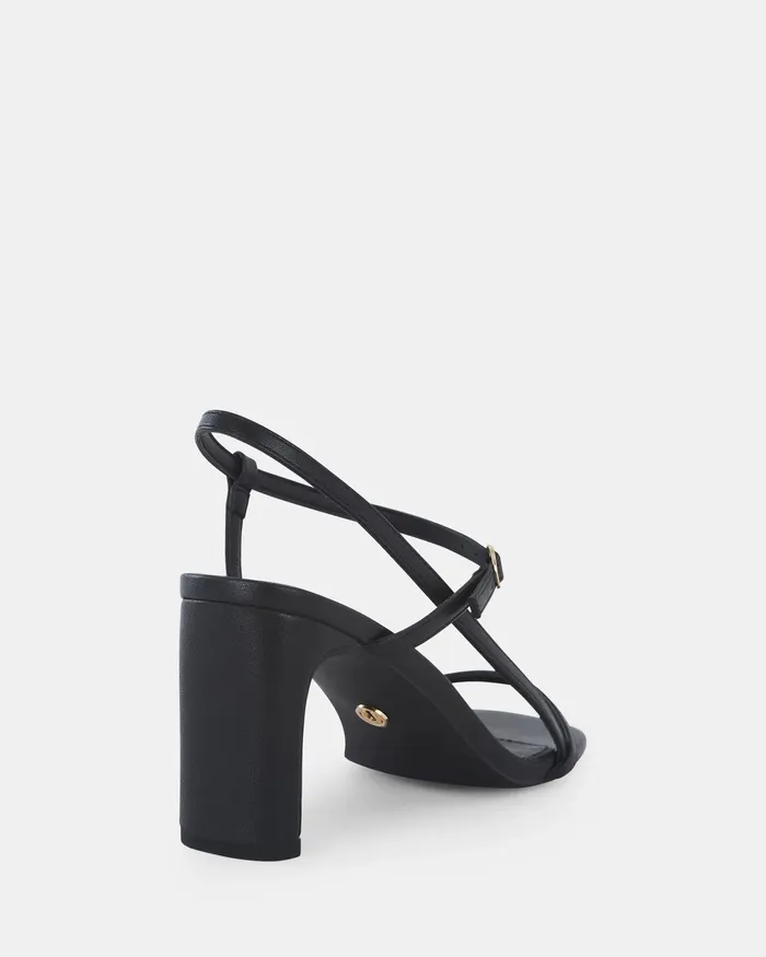 Party NOVO Shoes Women UJALA BLACK Slim Rectangular Heels