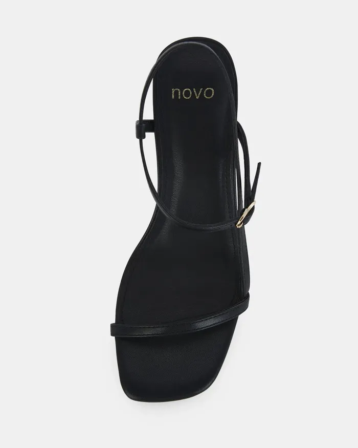 Party NOVO Shoes Women UJALA BLACK Slim Rectangular Heels