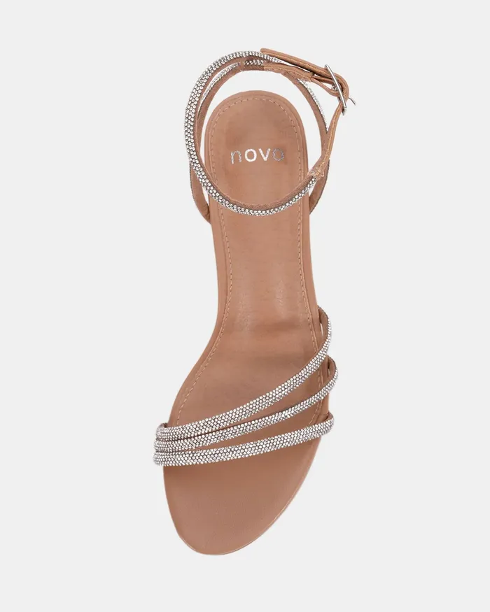 Party PRESCOTT CAMEL Block Heels NOVO Shoes Women
