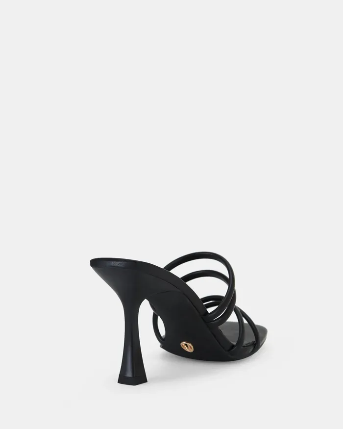 Party Women LEEMA BLACK Open Toe Heels NOVO Shoes
