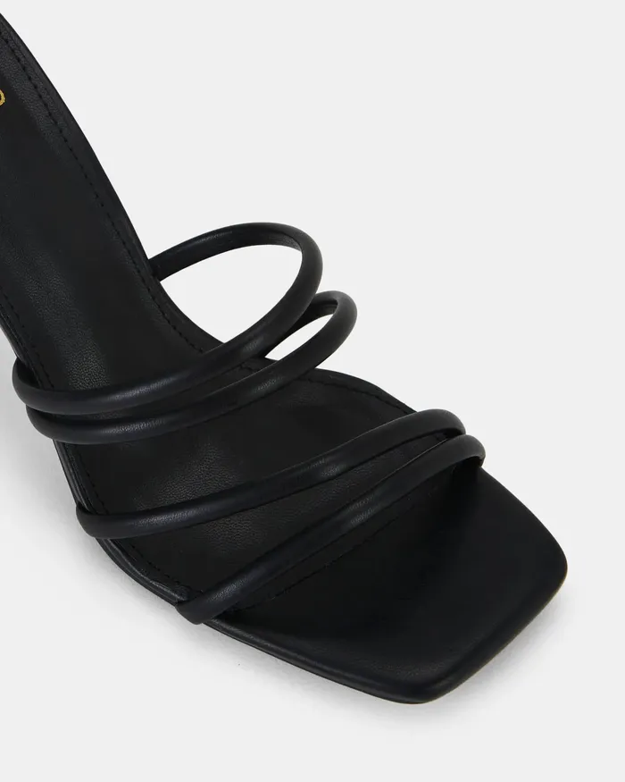Party Women LEEMA BLACK Open Toe Heels NOVO Shoes