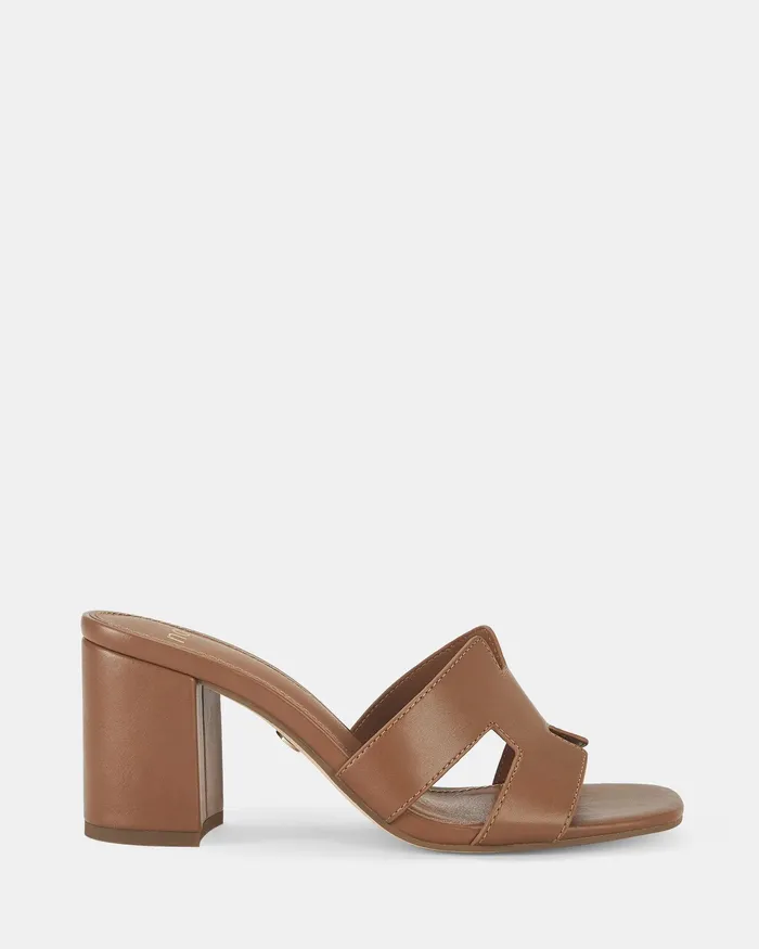 Party Women NOVO Shoes FRANCINE CARAMEL Open Toe Heels