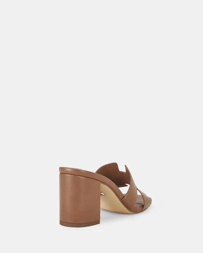 Party Women NOVO Shoes FRANCINE CARAMEL Open Toe Heels