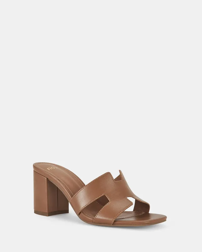 Party Women NOVO Shoes FRANCINE CARAMEL Open Toe Heels