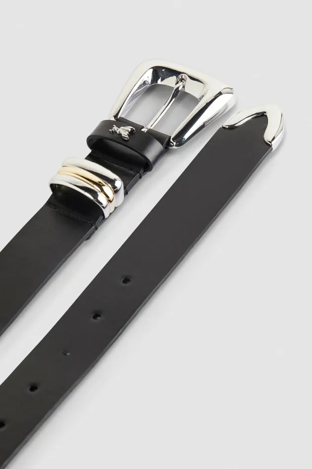 Patrizia Pepe Belts LowWaisted Leather Belt Black 8211 Women