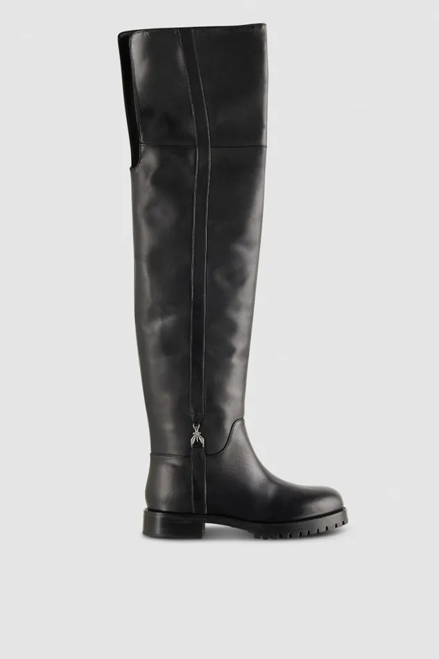 Patrizia Pepe Boots High Leather Boots With Side Zipper Black 8211 Women