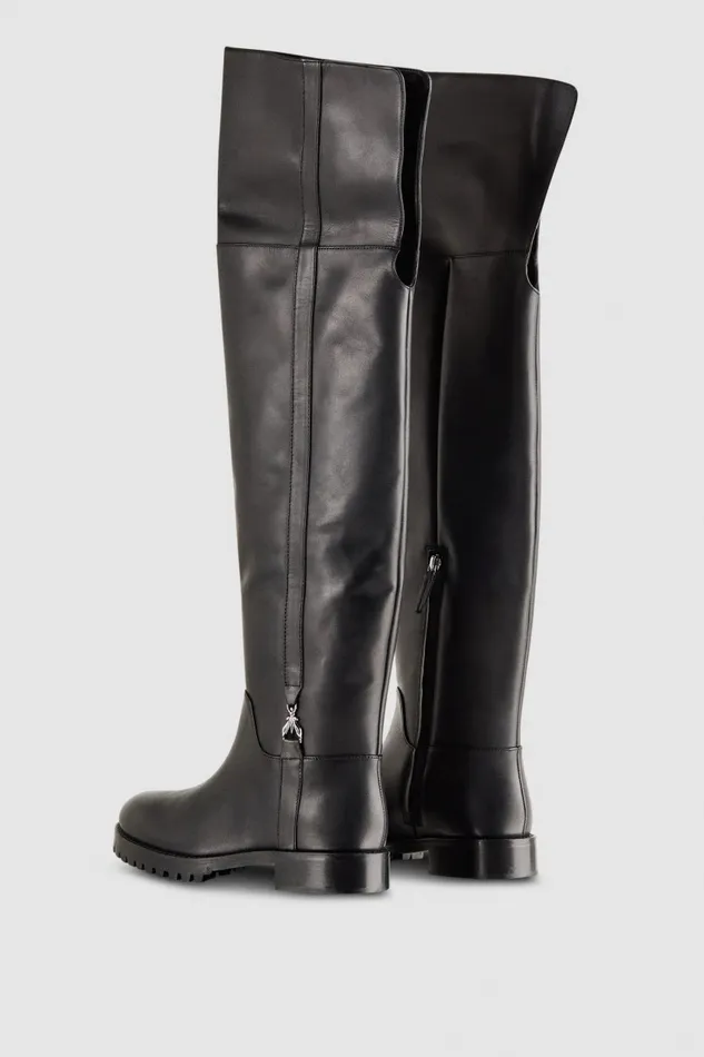 Patrizia Pepe Boots High Leather Boots With Side Zipper Black 8211 Women