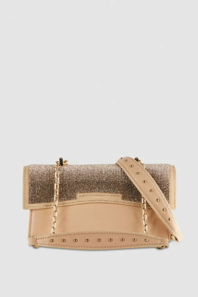 Patrizia Pepe Crossbodys Fly Bamby Shoulder Bag With Rhinestones Beige 8211 Women