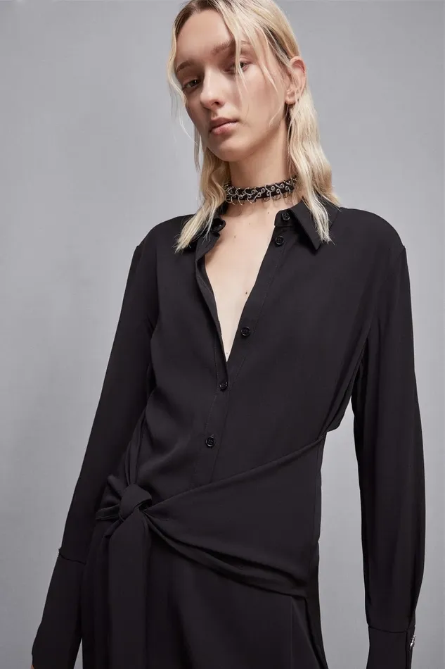 Patrizia Pepe Dresses Essential Twill Sash Dress Black 8211 Women