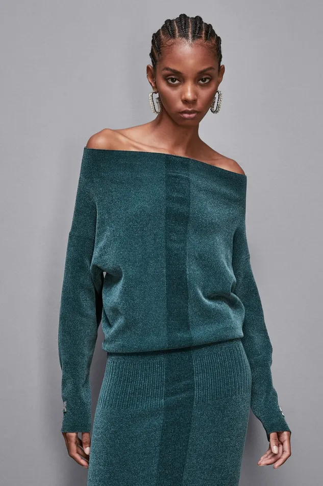 Patrizia Pepe Dresses LongSleeved Chenille Dress Green 8211 Women