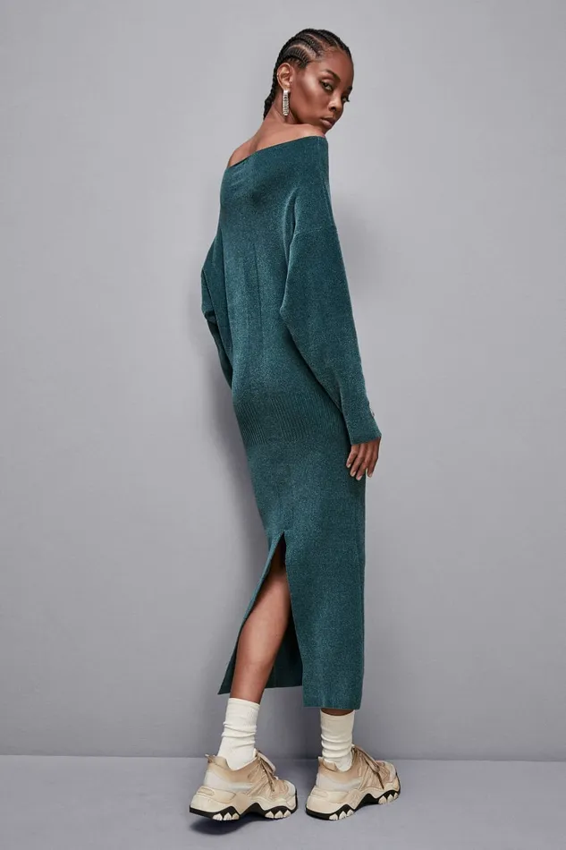 Patrizia Pepe Dresses LongSleeved Chenille Dress Green 8211 Women