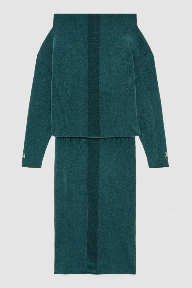 Patrizia Pepe Dresses LongSleeved Chenille Dress Green 8211 Women
