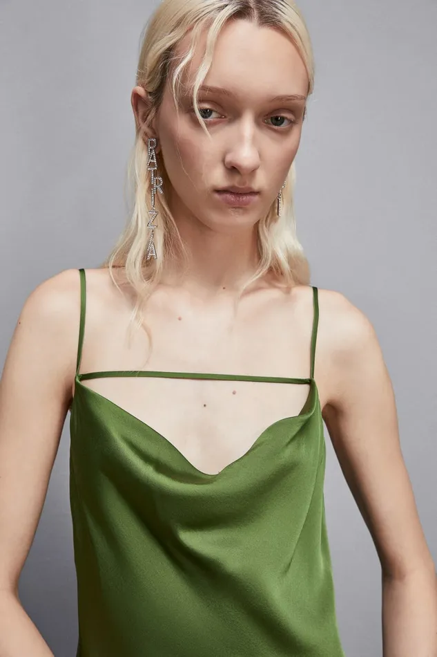 Patrizia Pepe Dresses Long Viscose Satin Mermaid Dress Green 8211 Women