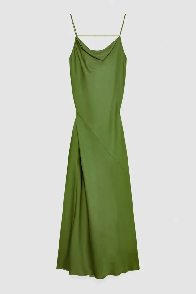 Patrizia Pepe Dresses Long Viscose Satin Mermaid Dress Green 8211 Women