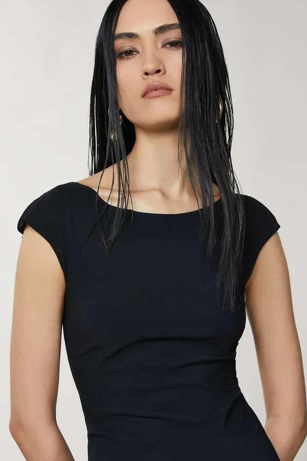 Patrizia Pepe Dresses Short Sheath Dress Black 8211 Women