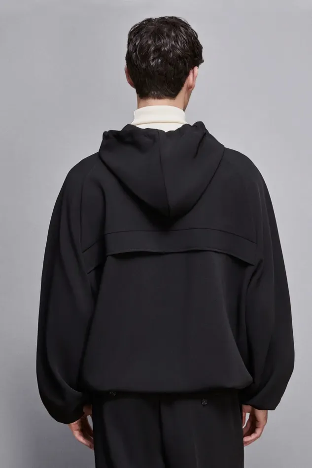 Patrizia Pepe Jackets Fluid Fabric Sweatshirt Black 8211 Men