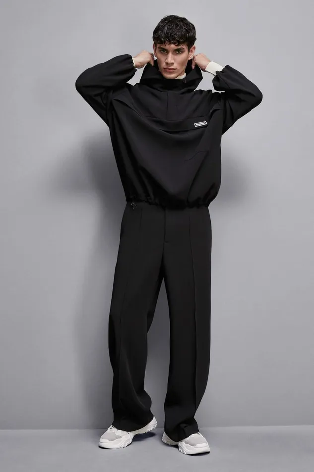 Patrizia Pepe Jackets Fluid Fabric Sweatshirt Black 8211 Men
