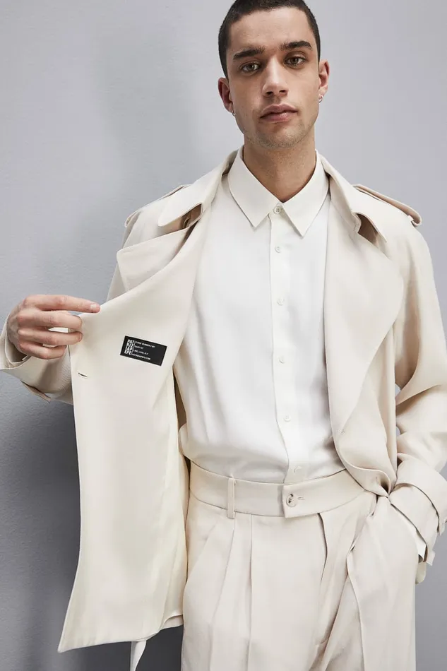 Patrizia Pepe Jackets Short TrenchEffect Jacket In Viscose Twill Beige 8211 Men