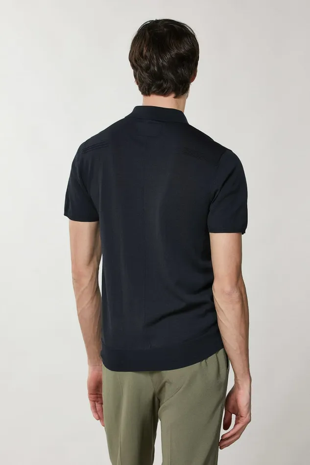 Patrizia Pepe Knitwear ShortSleeved Polo Shirt Blue 8211 Men