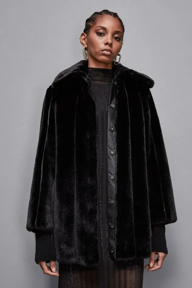 Patrizia Pepe Outerwear Midi Synthetic Fabric Coat Black 8211 Women