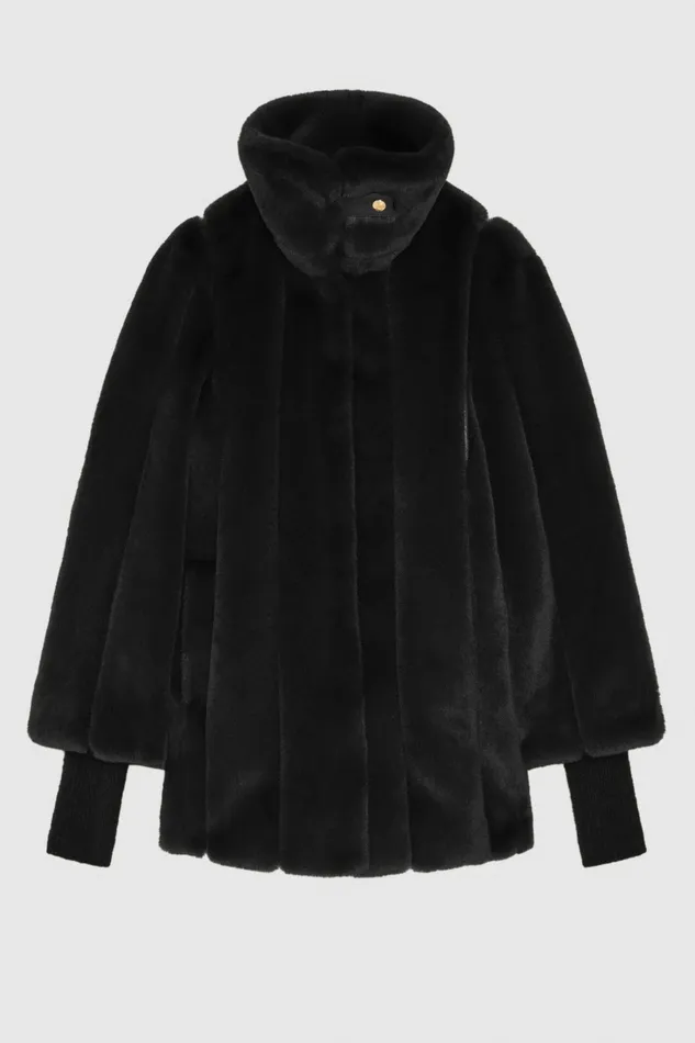Patrizia Pepe Outerwear Midi Synthetic Fabric Coat Black 8211 Women
