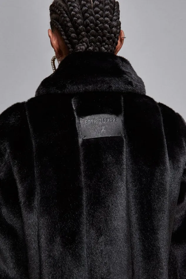 Patrizia Pepe Outerwear Midi Synthetic Fabric Coat Black 8211 Women