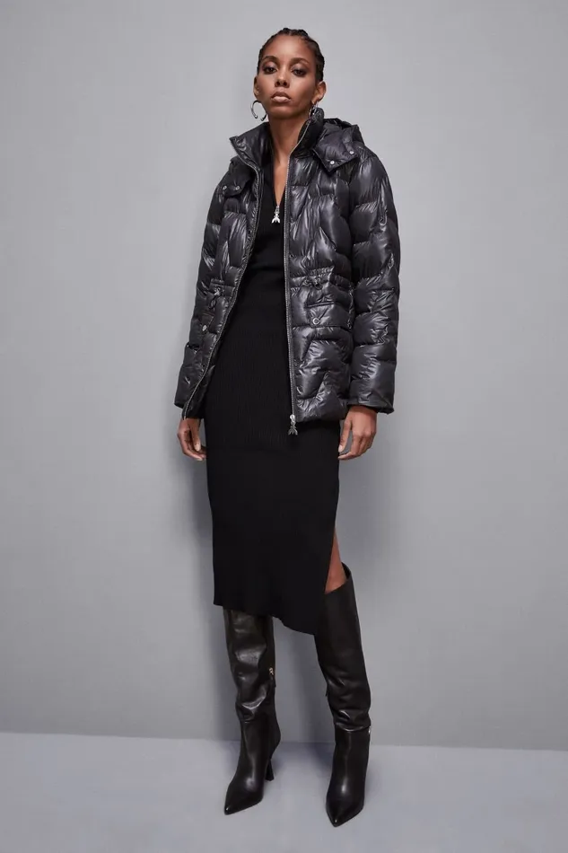 Patrizia Pepe Outerwear Quilted Nylon Down Jacket Black 8211 Women