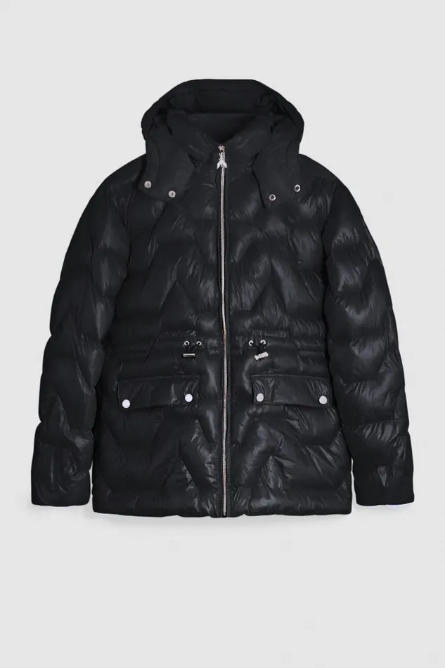 Patrizia Pepe Outerwear Quilted Nylon Down Jacket Black 8211 Women
