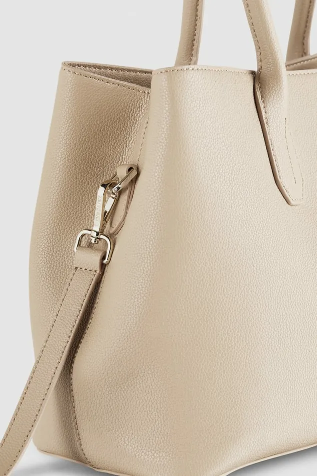 Patrizia Pepe Shoppers Fly Leather Shopping Bag With Shoulder Strap Beige 8211 Women