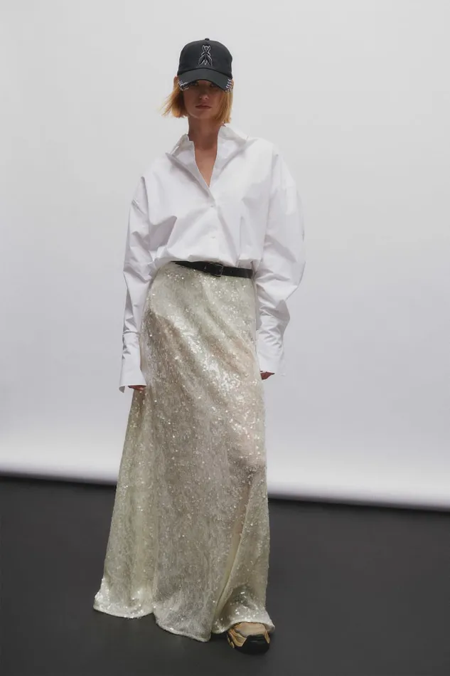 Patrizia Pepe Skirts Sequined Tulle Skirt White 8211 Women