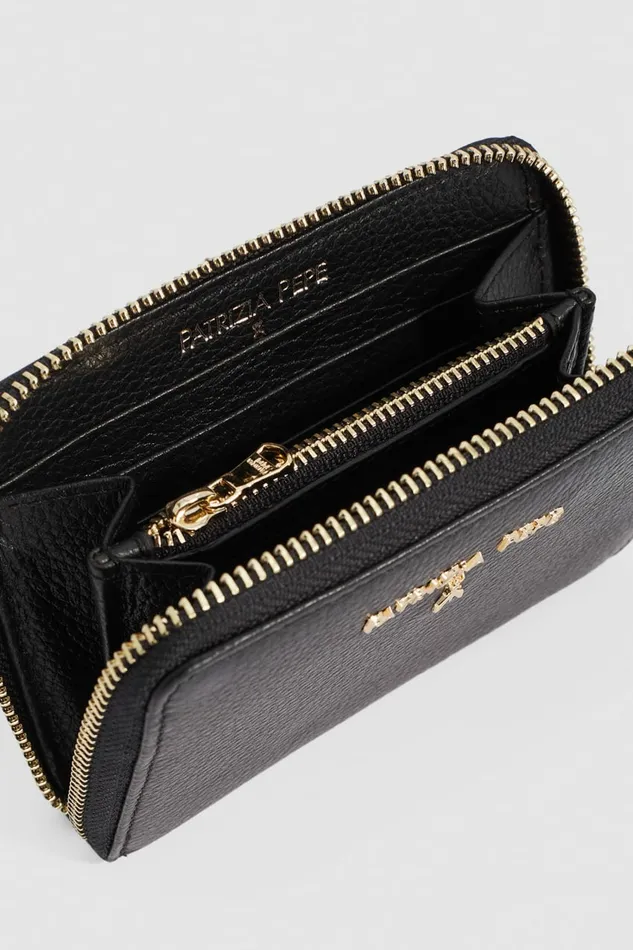 Patrizia Pepe Small Leather Goods Essential Medium ZipAround Purse Black 8211 Women