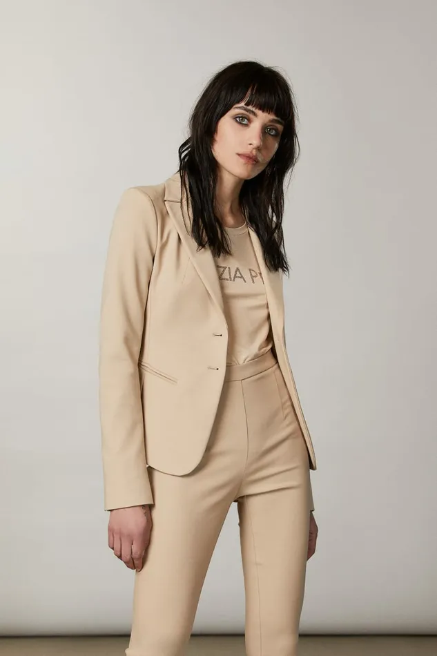 Patrizia Pepe Tailleur 2Button Slim Jacket Beige 8211 Women