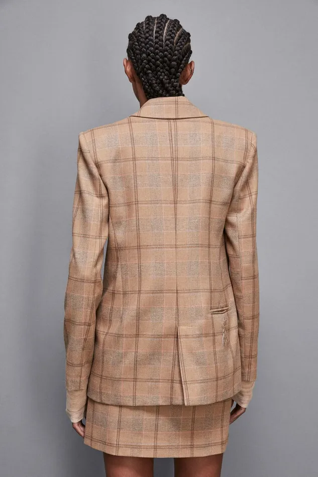 Patrizia Pepe Tailleur Checked Blazer Brown 8211 Women