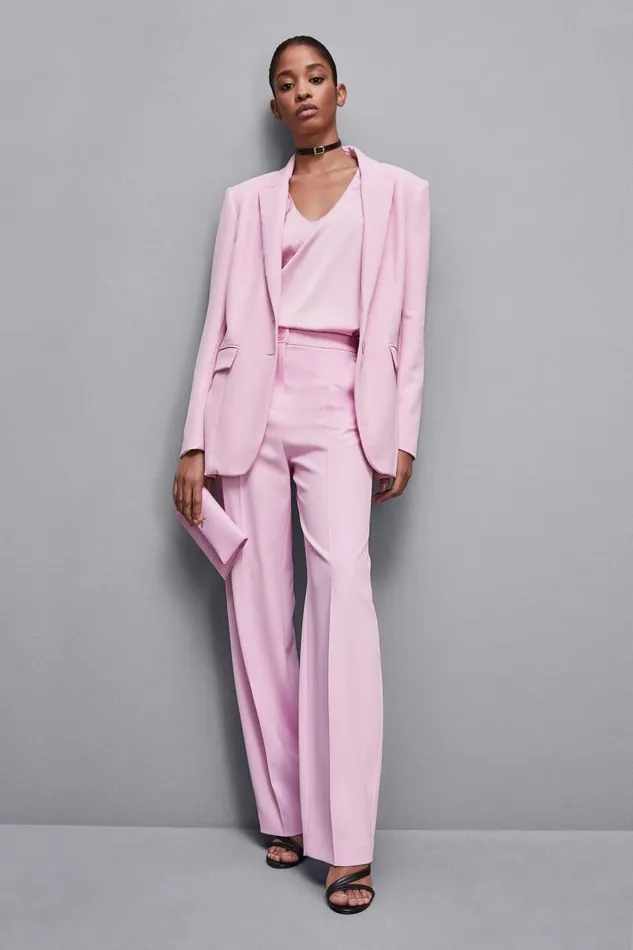Patrizia Pepe Tailleur Pleated Pants In Stretch Fabric Pink 8211 Women