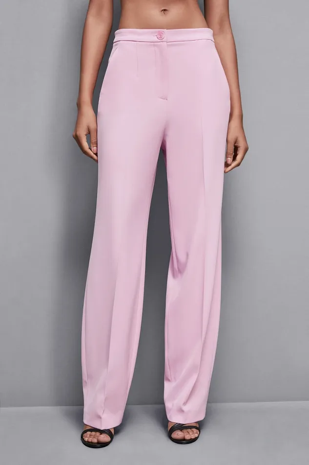 Patrizia Pepe Tailleur Pleated Pants In Stretch Fabric Pink 8211 Women