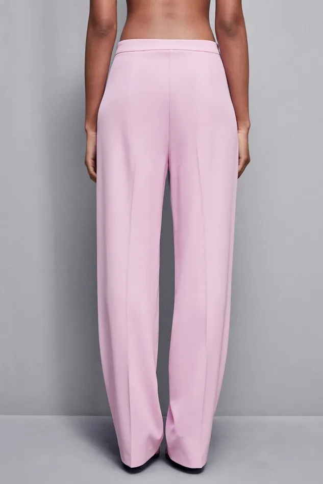 Patrizia Pepe Tailleur Pleated Pants In Stretch Fabric Pink 8211 Women