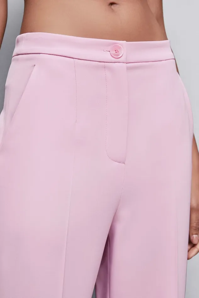 Patrizia Pepe Tailleur Pleated Pants In Stretch Fabric Pink 8211 Women
