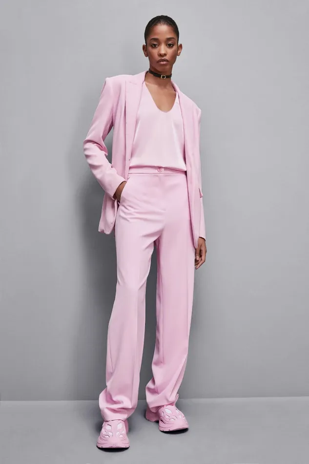 Patrizia Pepe Tailleur Pleated Pants In Stretch Fabric Pink 8211 Women
