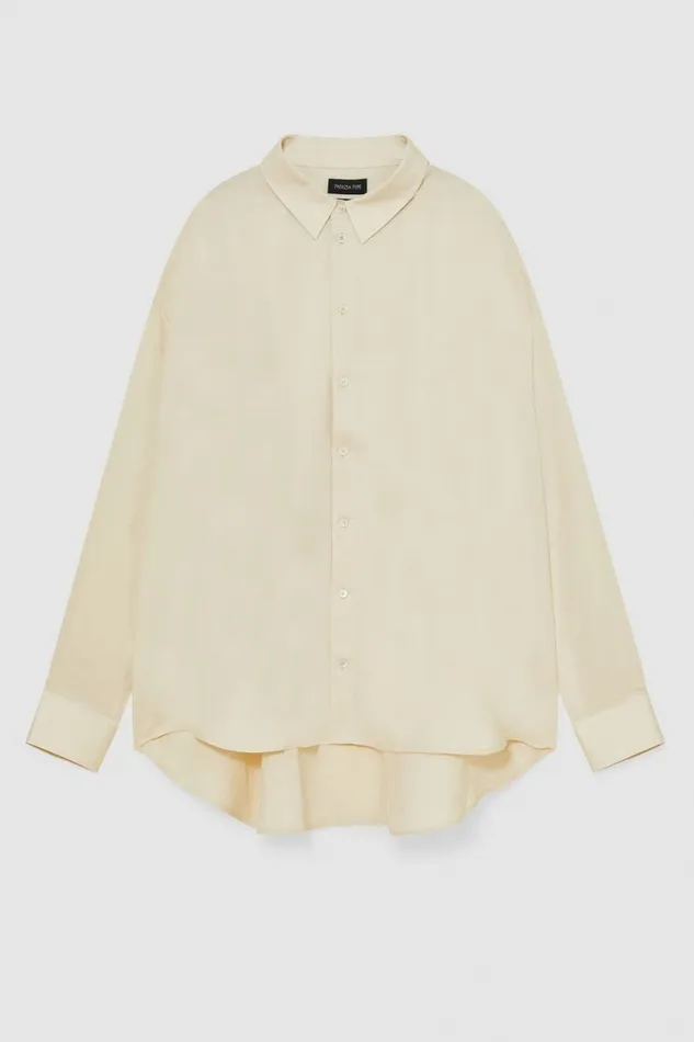 Patrizia Pepe Tops and Shirts Linen And Viscose Oversized Shirt Beige 8211 Men